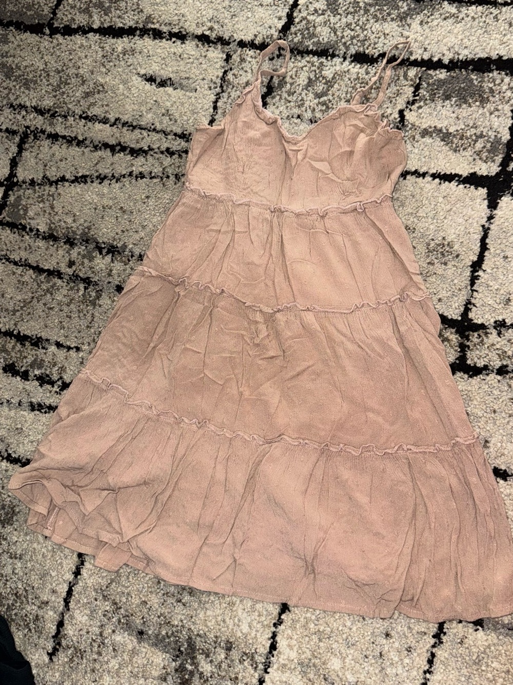 Simply Be Dusty Pink Tiered Spaghetti Strap Sundress
